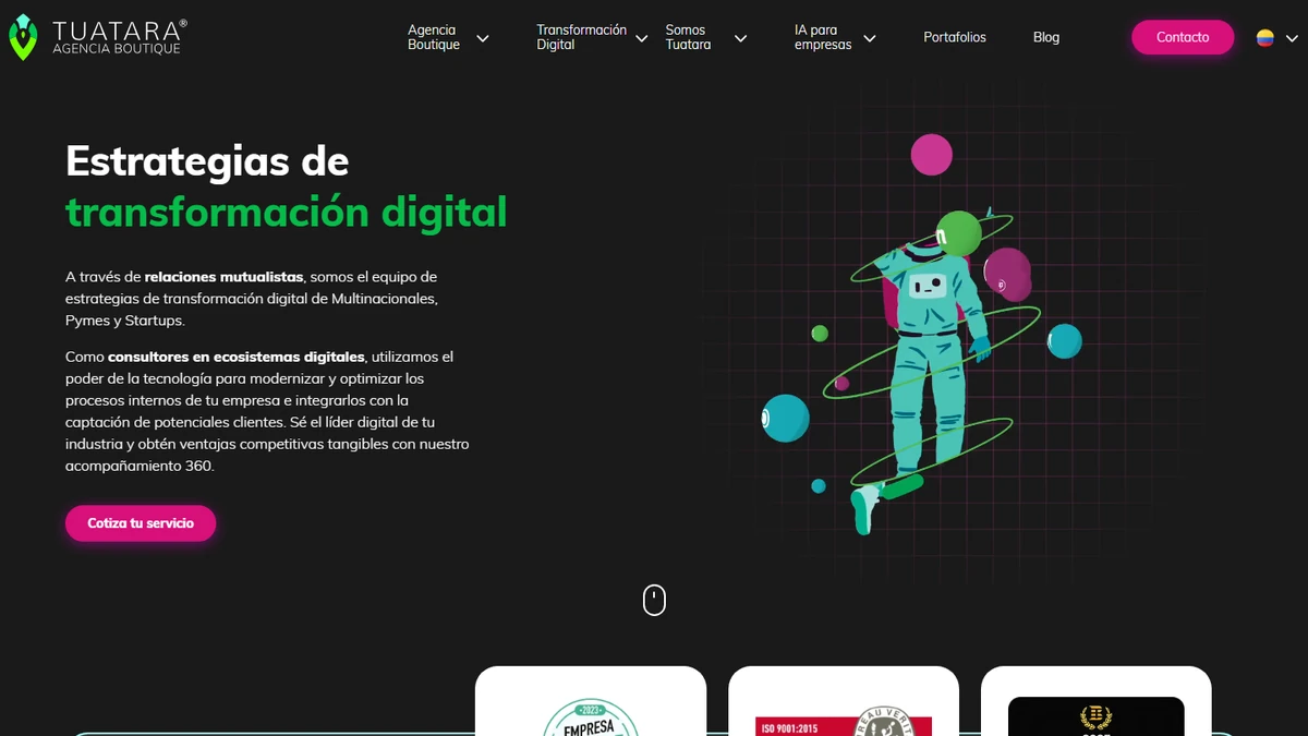 mejores agencias de marketing digital en Miami Página de inicio de tuatara, agencia de marketing digital en miami